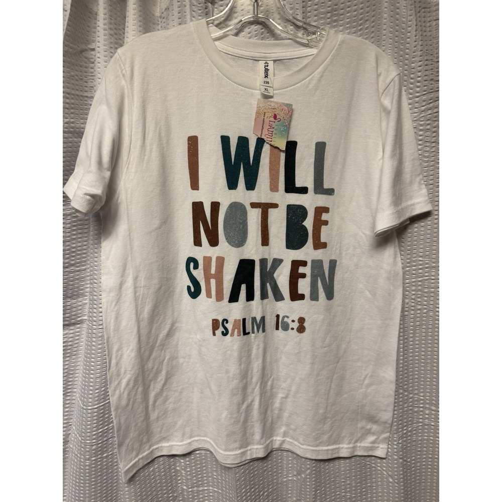 Sublime Flamingo Christian Graphic Tee I Will Not Be Shaken Psalm 16:8 Size XL